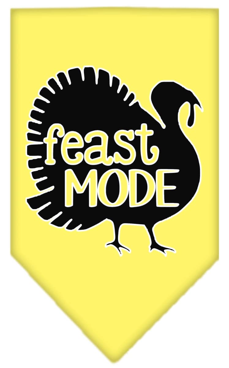 Mirage Pet Product Feast Mode Screen Print Bandana Yellow Large
