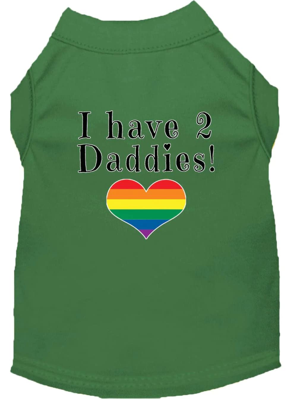 Pet Dog & Cat Shirt Screen Printed, "I Have Two Daddies" Brown 3XL (25-35 lbs.)