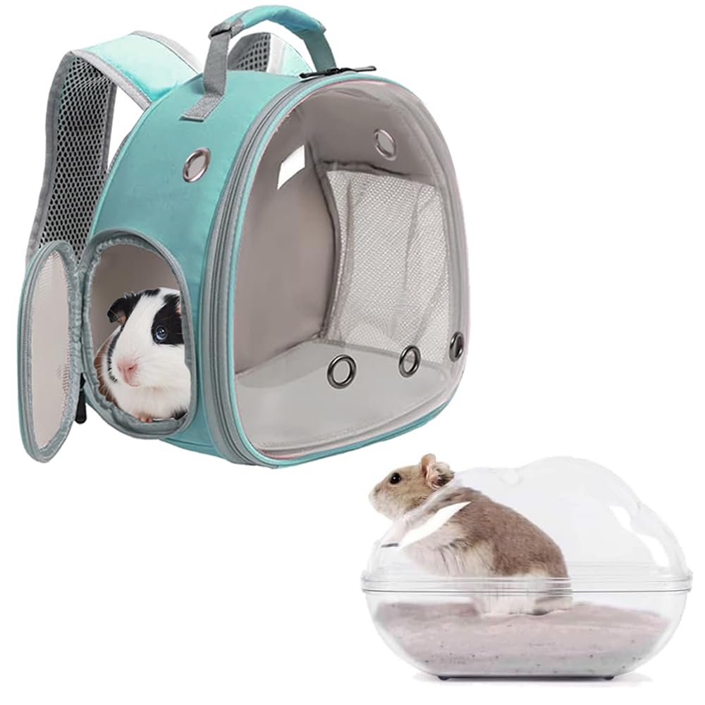 Portable Travel Backpack Habitat For Small Animal, Space Capsule Bubble Window Guinea Pig Bird Bearded Dragon Turtle Carrier Rab