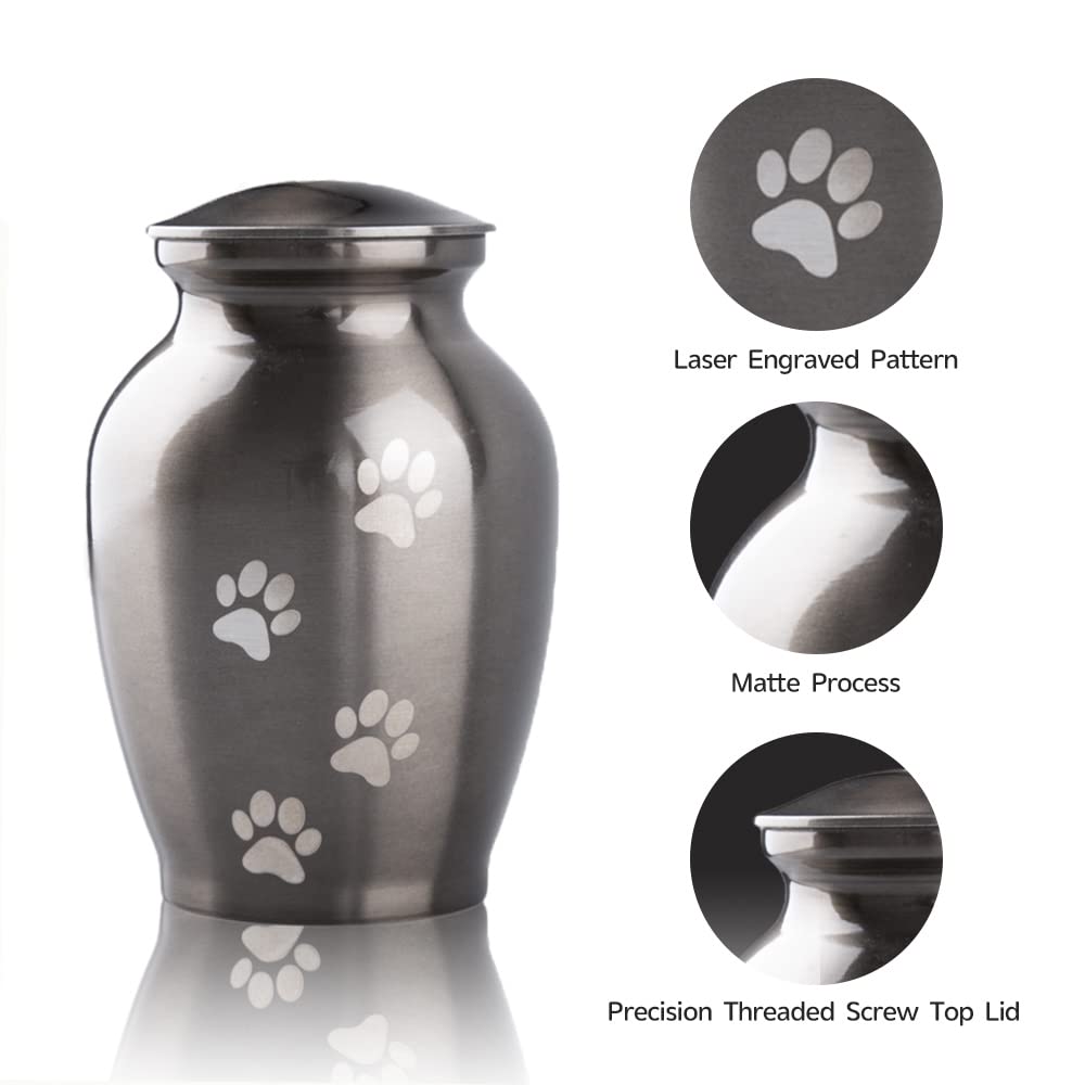 Pcs Memorial Pet Cremation Urns For Dogs And Cats Ashes, Paws Engraved Pet Urn,Dog Keepsake Urns For Ashes-Small