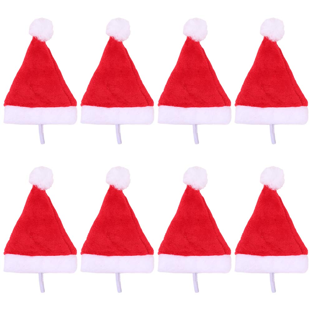 Christmas Santa Hats Plush Pet Dog Cat Red Hat Merry Christmas Caps Deluxe Headpiece Adjustable 3D Cosplay Costume Accessories C