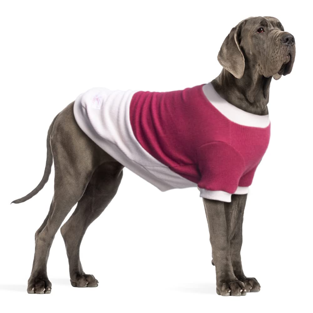 Arunners Extra Large Dog Sweaters Warm Clothes Pullover Sweatshirts For Labrador Rottweiler Great Dane, Dark Red Beige, 9X-Large