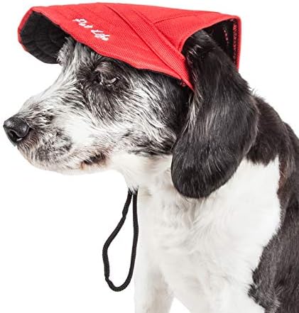 Pet Life  Captivating Uv Protectant Adjustable Fashion Dog Hat Cap, Red  Medium