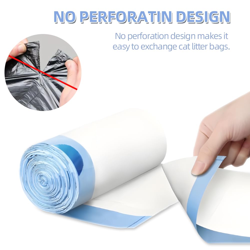 Ferypet 100 Packs Cat Litter Bags With Drawstring, Compatible With Litter-Robot 3/4 Cat Litter Box, Replacement Waste Bags Eplac