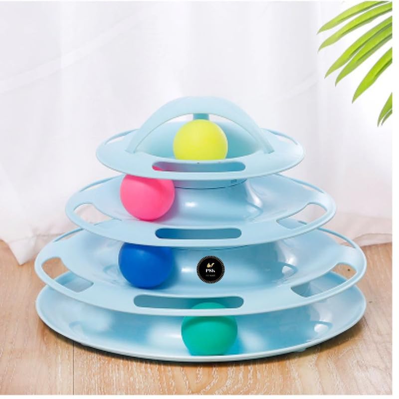 Psk Pet Mart Cat Roller Ball Toy Interactive Toy With Colourful Balls Fun Exercise 3 Level