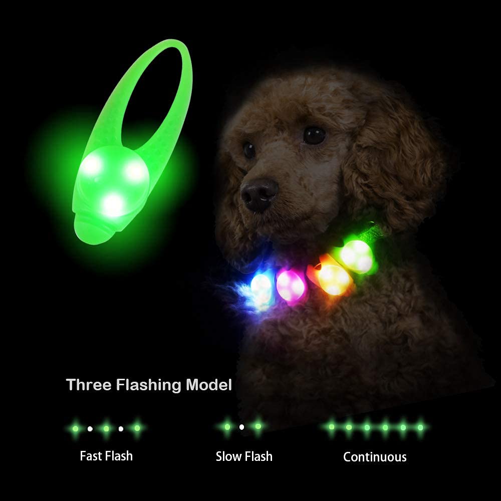 LaRoo LED Dog Collar Lights for Night Walking, Clip-On Flashlight, Green, 1st Gen, Safe & Bright Illumination for Dogs