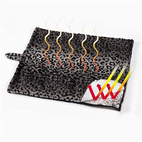 Prairie Horse Supply Quality Thermal Cat Mat and Free Cat Toy (Grey Leopard) (2 Mats) Cozy Self Heating Warming Kitty Kitten Pup