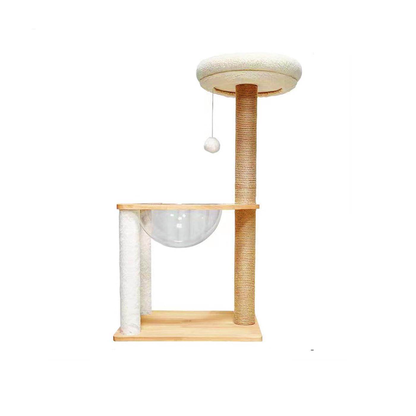 Shengocase Cat Tree Tower Accessories Replacement Parts Round Top Cushion Cover Bed For Cat Perch With Elastic Band (11.8'', Bei