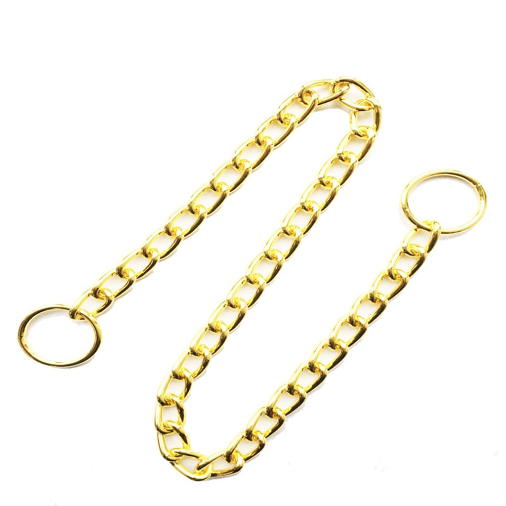 Chain Collar For Dogs, Golden Xl Metal Slip Link Training Heavy Duty Dog Choke Collar Martingale Puppy Collars For Small Medium