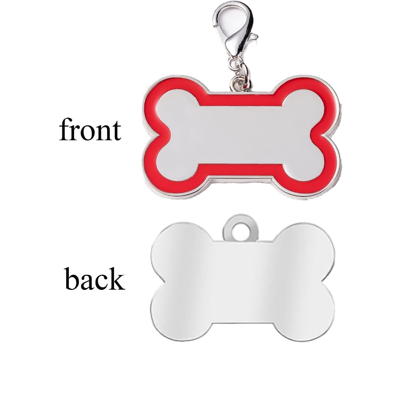 Coolliant Personalized Dog Id Tags - Bone-Shaped-Large: Red, Laser Engraved, Name Tags For Large Dogs, Blank Tags For Pets