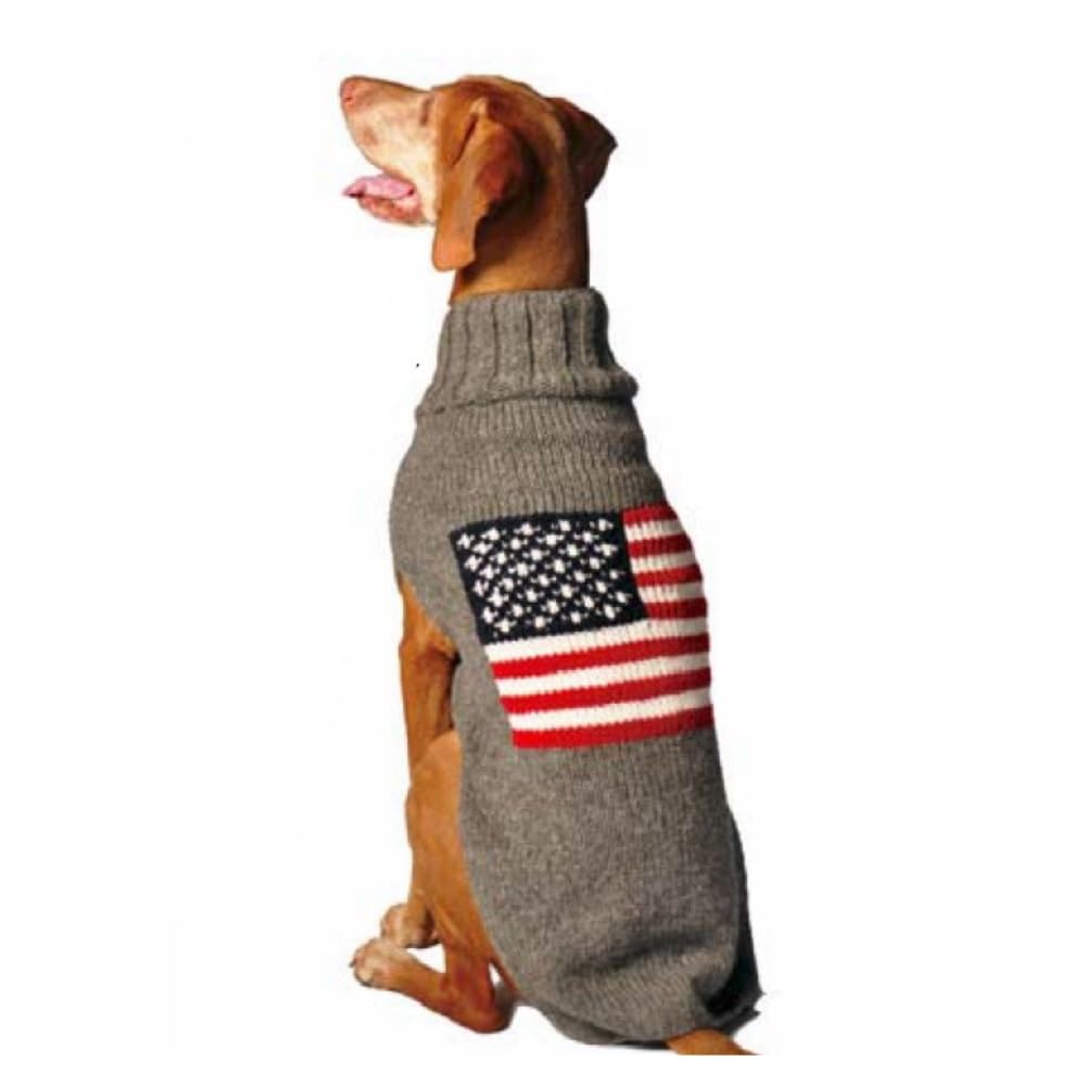 Chilly Dog American Flag Dog Sweater (Large)