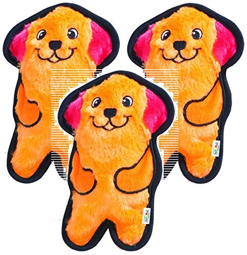 Outward Hound 3 Pack Of Invincibles Minis Stuffingless Durable Tough Plush Dog Squeaky Toy, 1 Squeaker, Dog