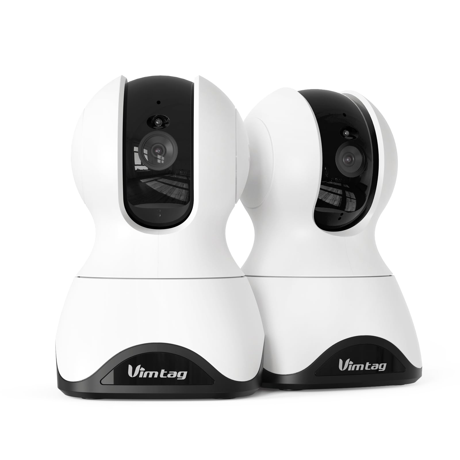 VIMTAG 2.5K Indoor Security Camera 2-Pack - Baby Monitor & Pet Camera System with App, 360 View, 5G/2.4G Wireless WiFi, Motion T