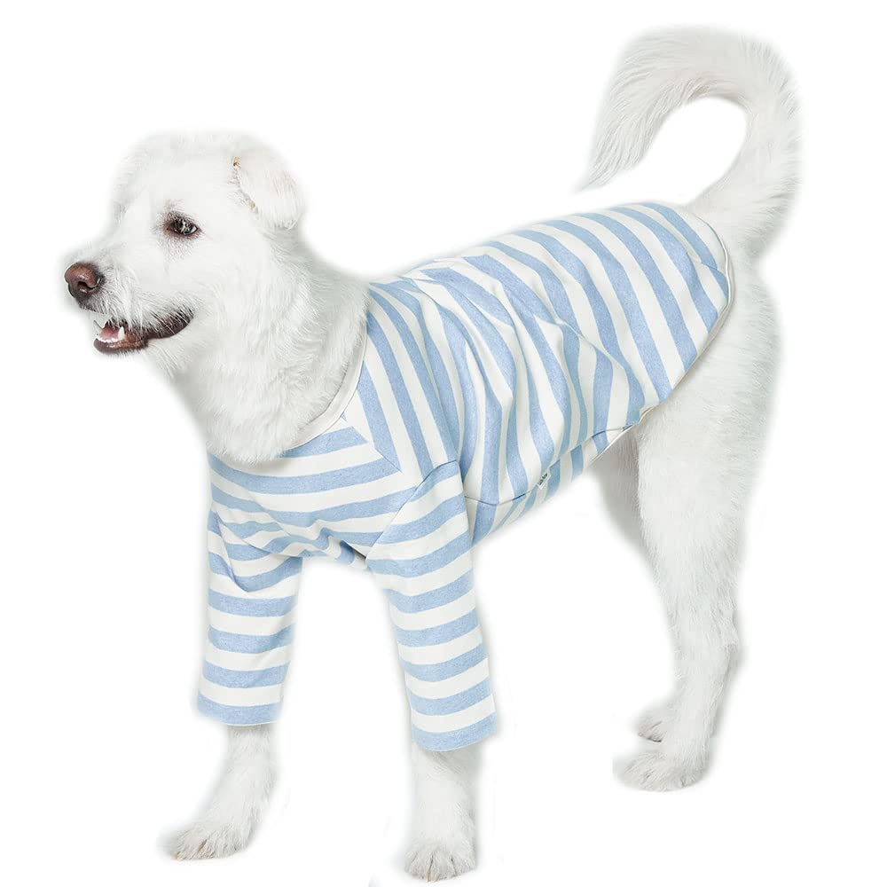 Lucky Petter Dog Cotton Shirts For Small And Large Dogs Rugby Striped T-Shirts Soft Breathable Dog Shirt Pet Clothes (X-Large, I