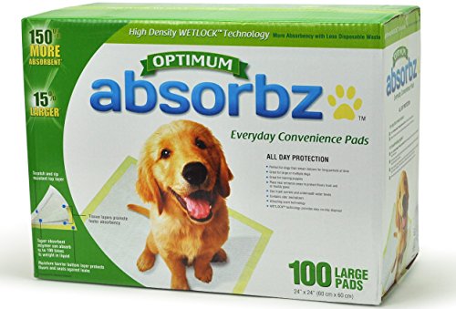 Absorbz Optimum Training Pads For Dogs, 100 Ct. Large 24'X24' Pads