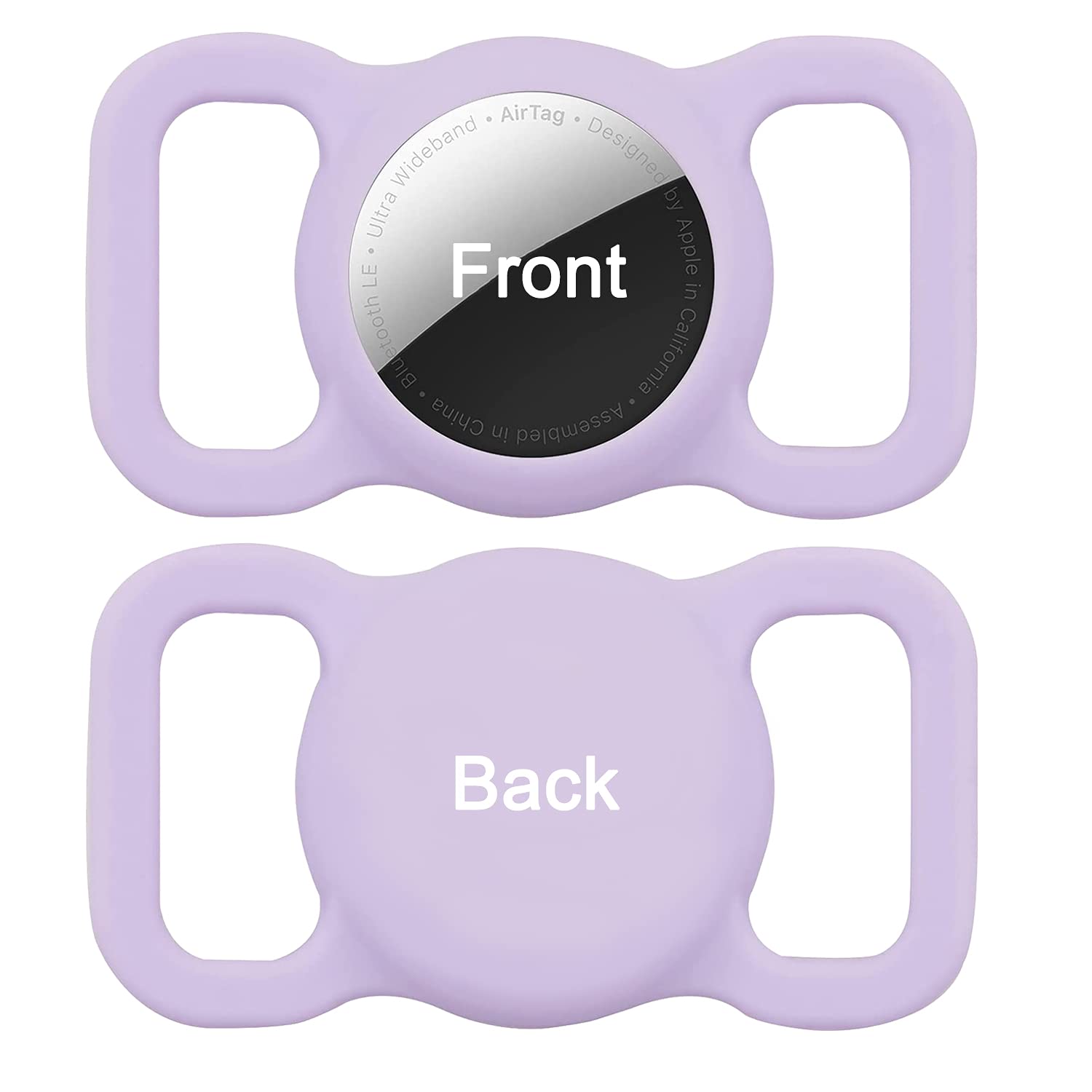 Poivy Silicone Air Tag Collar Holder - Waterproof Protective Case For Dog & Cat Gps Tracking Accessories (1 Pack, Purple)