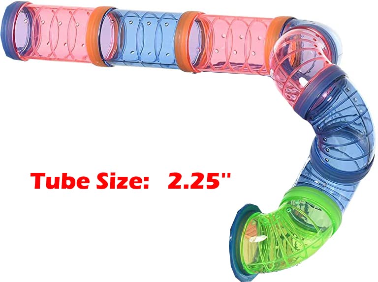 5-Level Large Crossover Twin Towner Tube Tunnel Habitat Hamster Rodent Gerbil Mouse Mice Rat Cage (Blue)