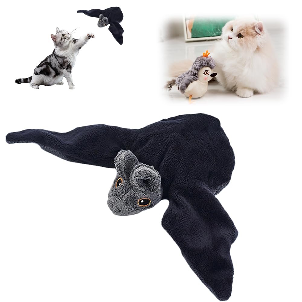 Leiteea Flapping Bat Cat Toy, Hand Controller Halloween Recharge Cord