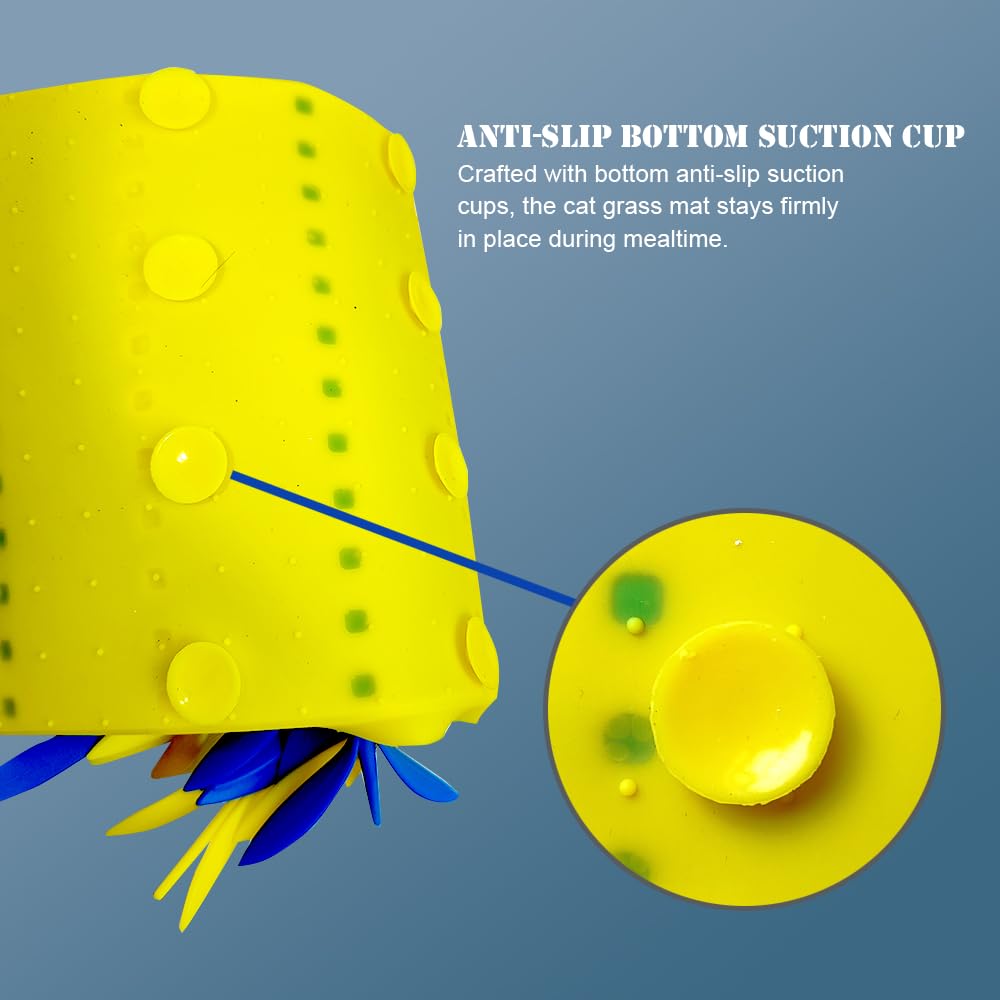 Virgoccy Silicone Grass Mat For Cats & Dogs, Snuffle Mat For Dogs Cats, Slow Feeder Dog Bowl, Interactive Sniff Foraging Mats Fo