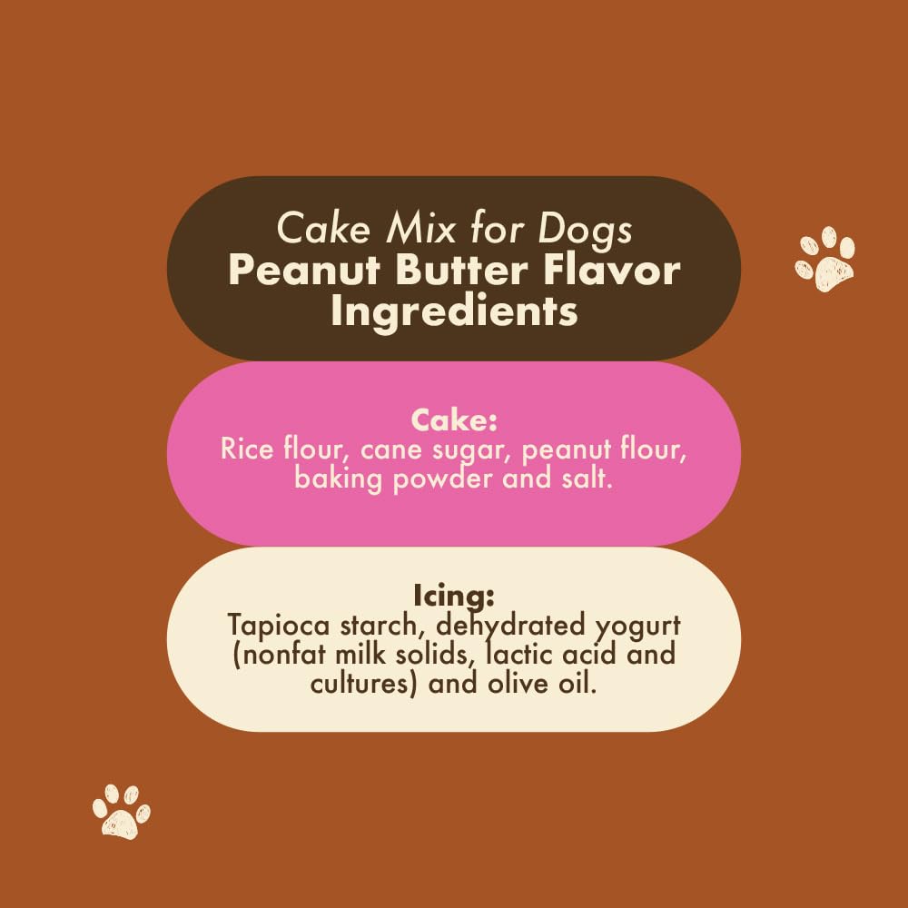 Puppy Cake Dog Birthday Cake Mix 6 Flavors - Cake Mix for Dogs, Icing Mix, Bake or Microwave, Made in USA, All Natural Fluffy &