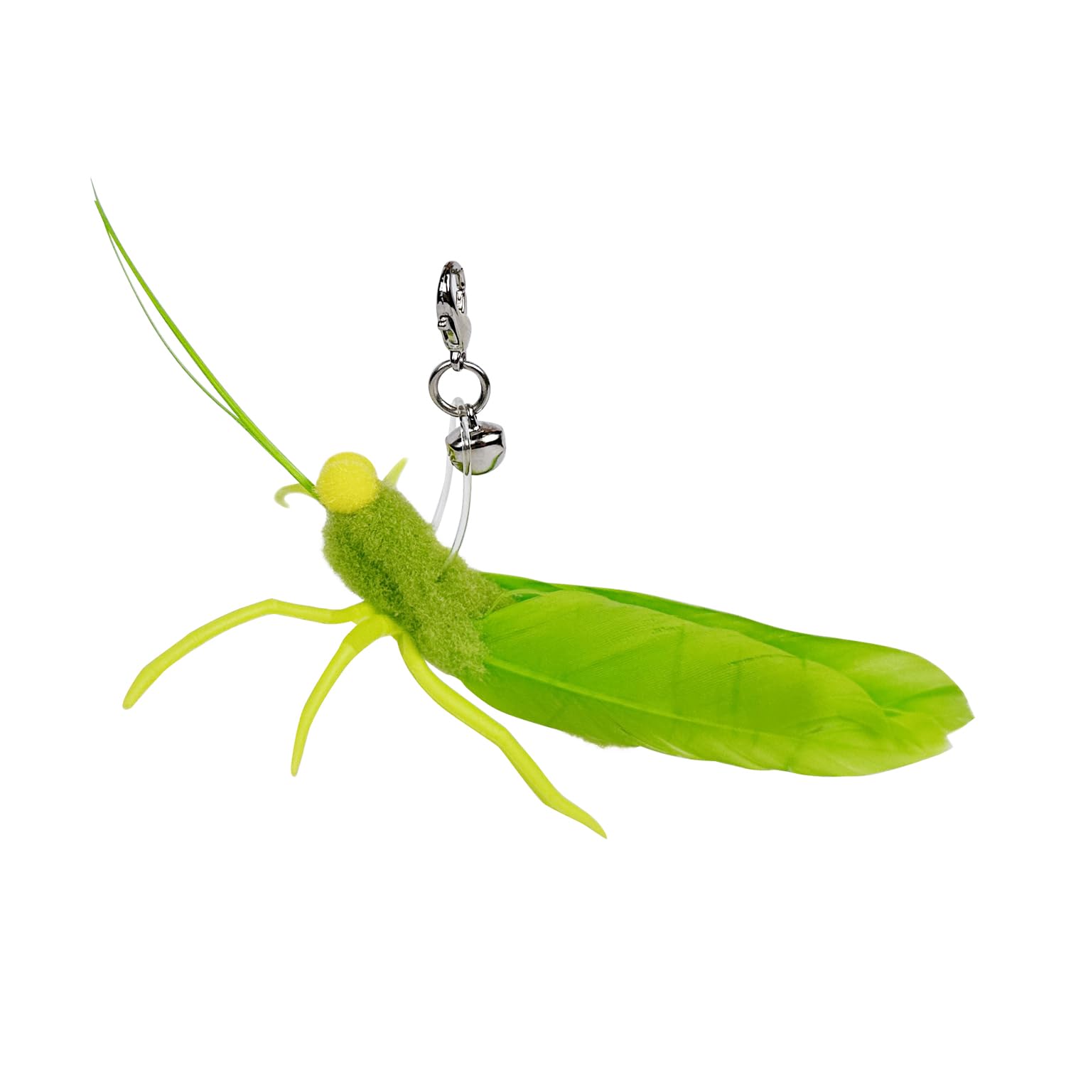 Ttcat Feather Toys, 3 Pcs Simulation Insects Grasshopper Refills, Cat Toys Replacement Feathers For Cat Kitten Wand.