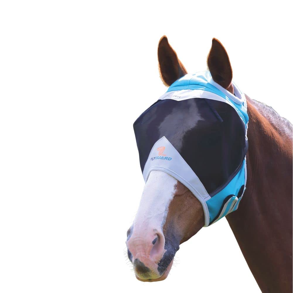 Shires Fly Guard Fine Mesh Horse Fly Mask With Ear Holes (Teal, Extra Full)