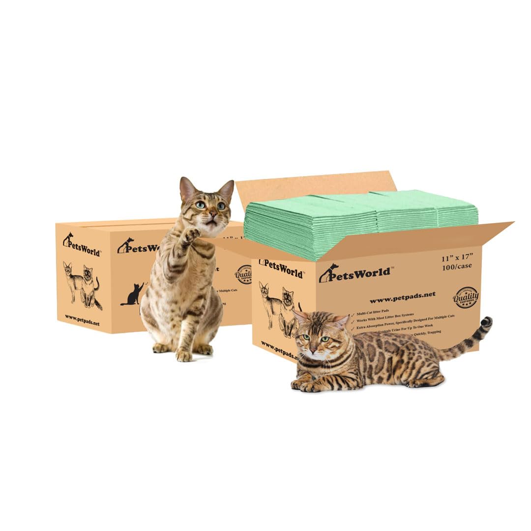 Petsworld Multi Cat Pad Refills For Cats Breeze Litter System, Ultra-Absorbent, Quick Dry - (200 Count, Fresh Scented)