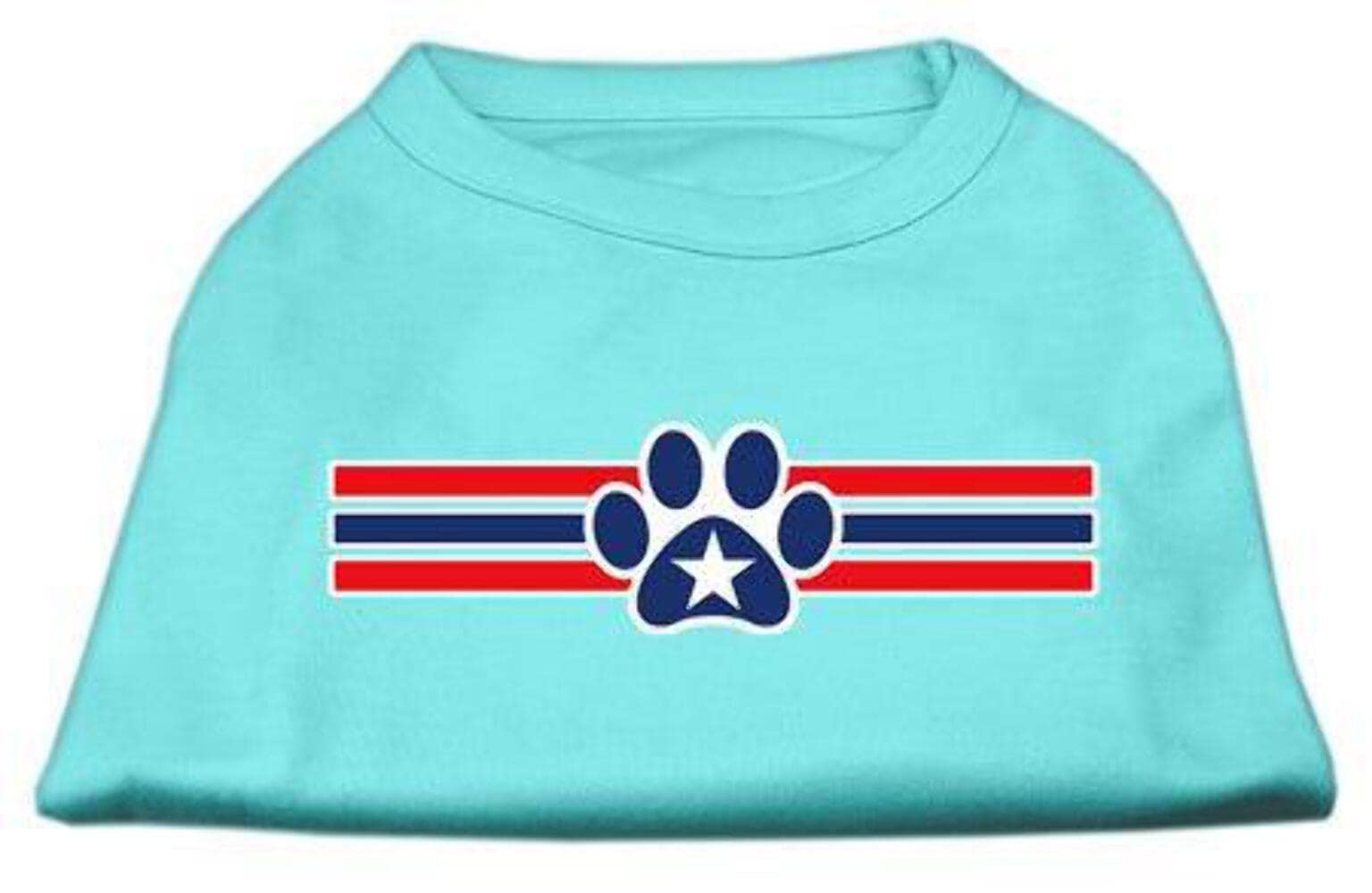Mirage Pet Products 8-Inch Patriotic Star Paw Screen Print Shirts for Pets, X-Small, Red