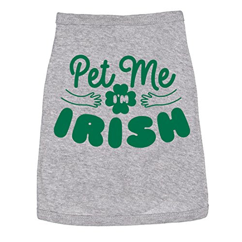 Dog Shirt Pet Me Im Irish Funny Saint Patricks Day T Shirt Clothes For Pet Puppy Heather Grey S
