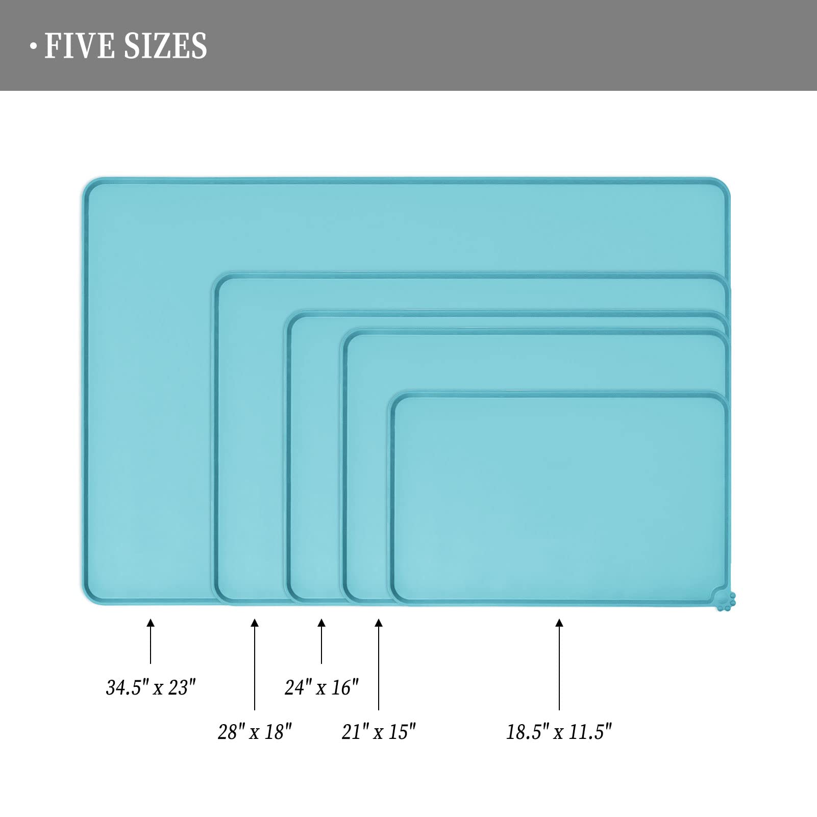 Reopet Waterproof Pet Feeding Mat With High Raised Edges, Heavier And Thicker Placemats For Cat Dog Water Bowl With Bpa Free, Do