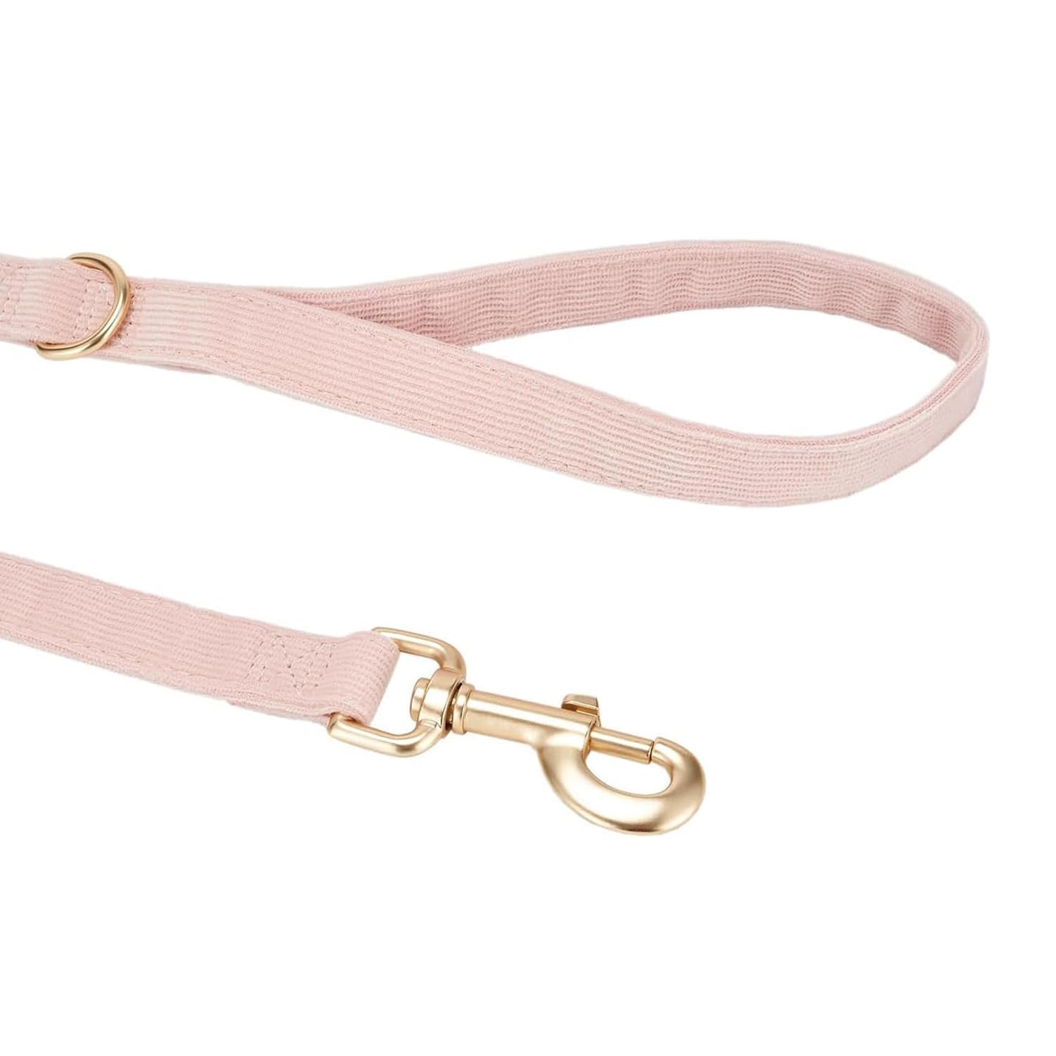 Petiry Soft Corduroy Fibric Dog Leash, 5 Feet Length Lead With Heavy Duty Rotating Hook, For Small Medium Dogs.(S,Light Pink)