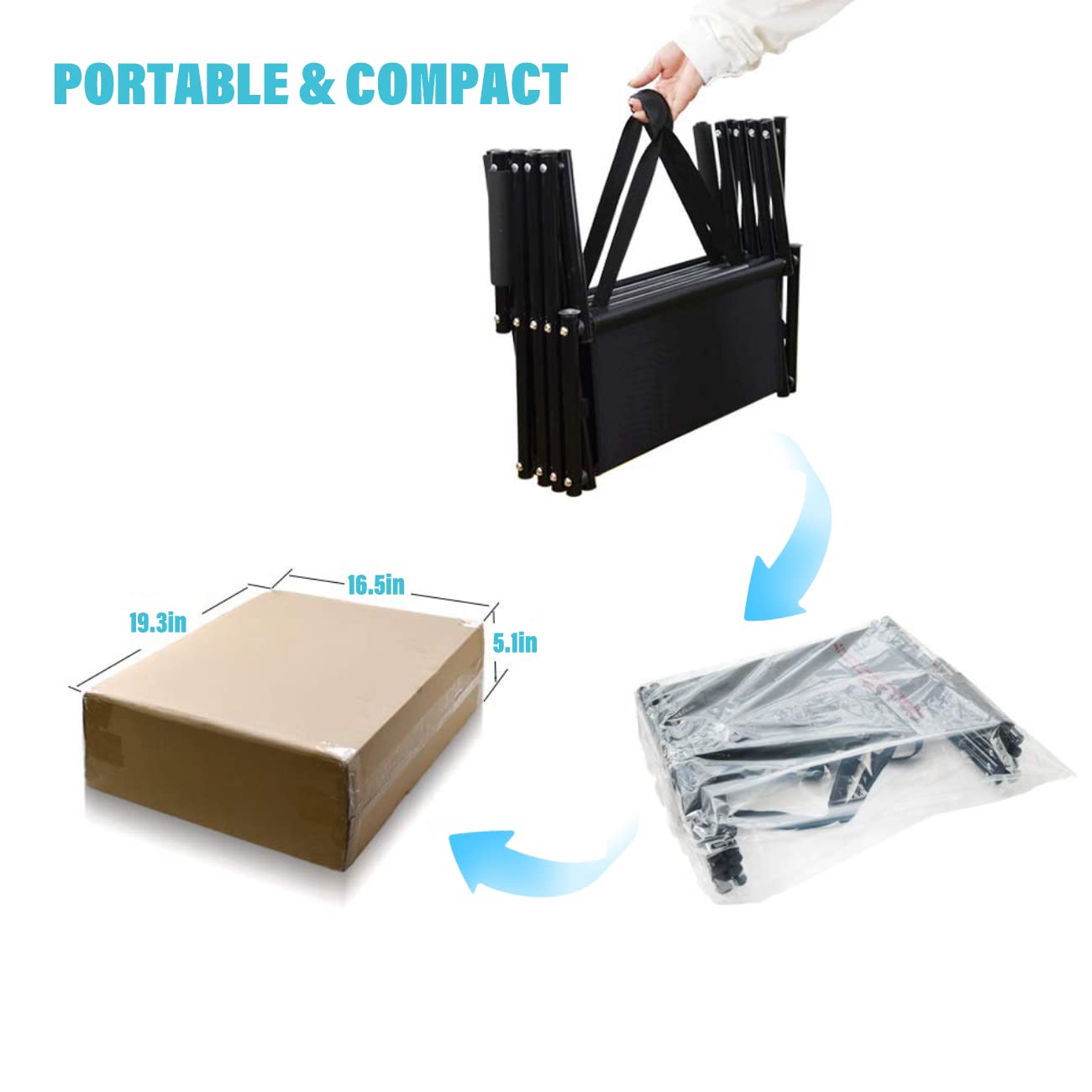 Bounabay Upgraded Dog Stairs Ramp, Foldable 4 Steps Nonslip Pet Ramp For Medium And Large Dog, Made Of Metal Frame And Waterproof Cloth, Loads Up To 150 Lbs, Suitable For High Beds, Trucks And Suv