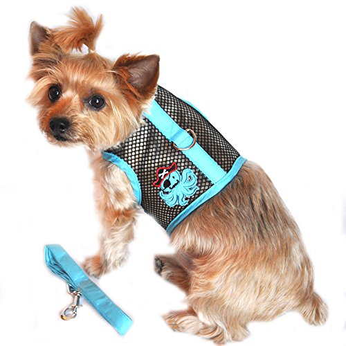 Doggie Design Cool Mesh Harness Under The Sea Collection - Octopus Pirate Blue & Black S