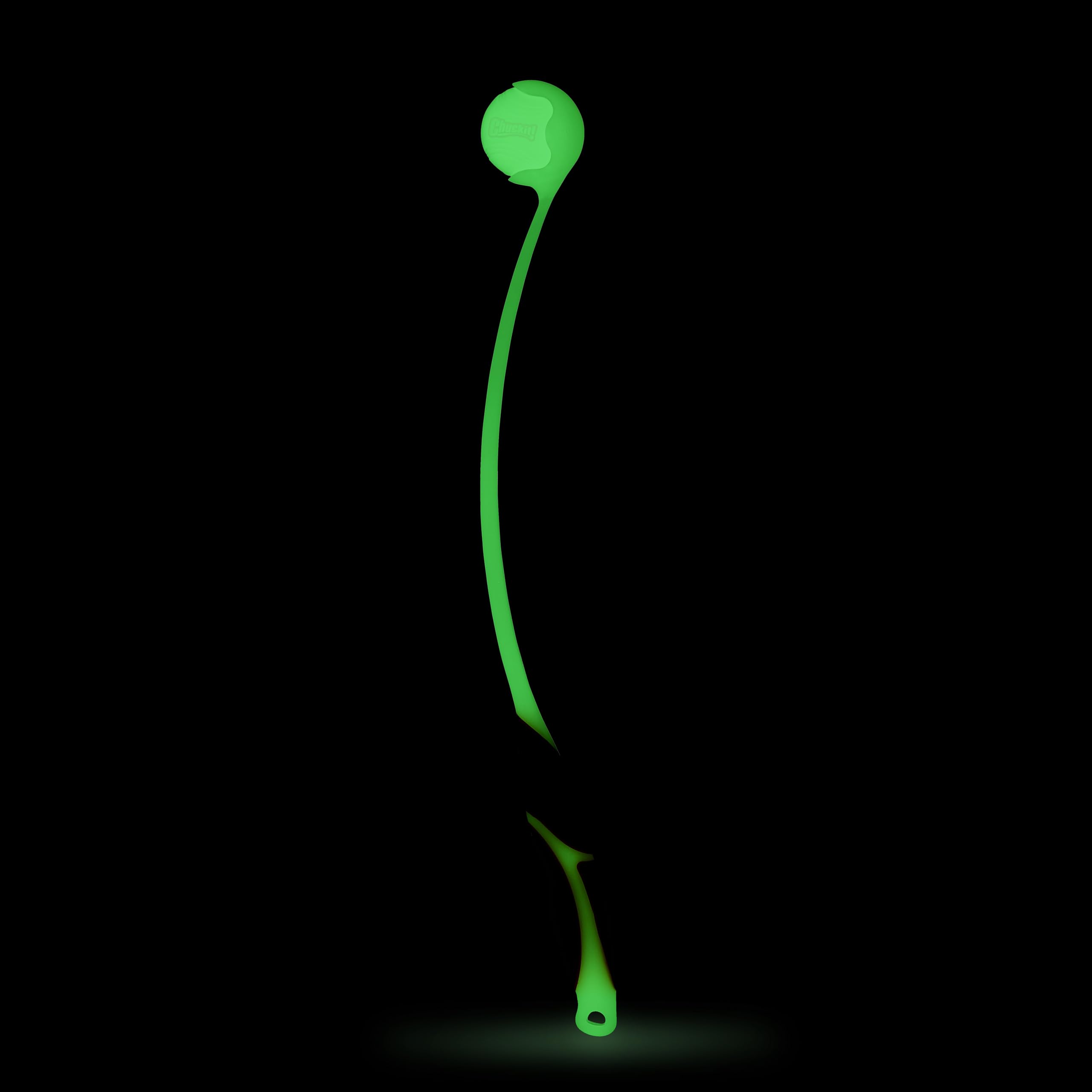Chuckit! Pro 25M Max Glow Dog Ball Launcher, 25' Length, Includes Medium Max Glow Ball (2.5') For Dogs 20-60 Pounds