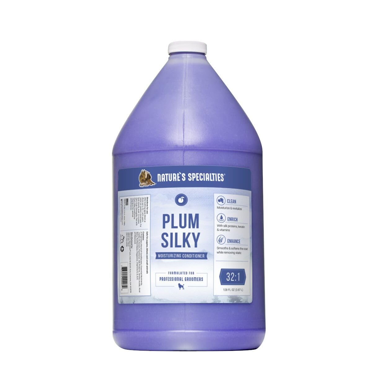 Nature's Specialties Plum Silky Dog Conditioner Concentrate for Pets, Natural Choice for Professional Groomers, Keratin and Silk
