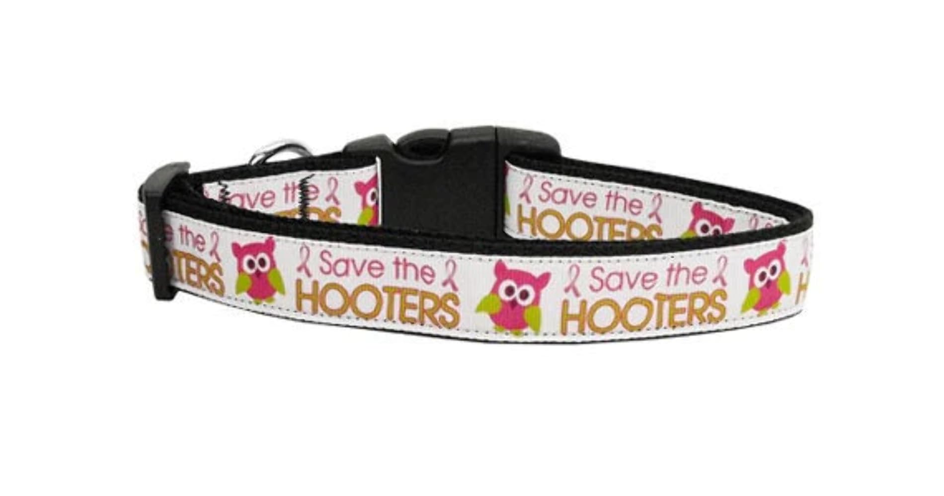 Pet Dog & Cat Nylon Collar or Leash, &quot;Save The Hooters&quot; XL Collar