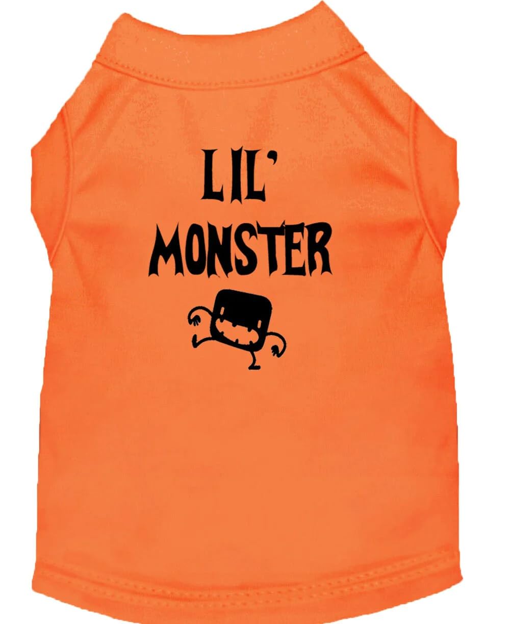 Halloween Pet Dog & Cat Shirt Screen Printed, Lil Monster Light Pink 3XL (25-35 lbs.)