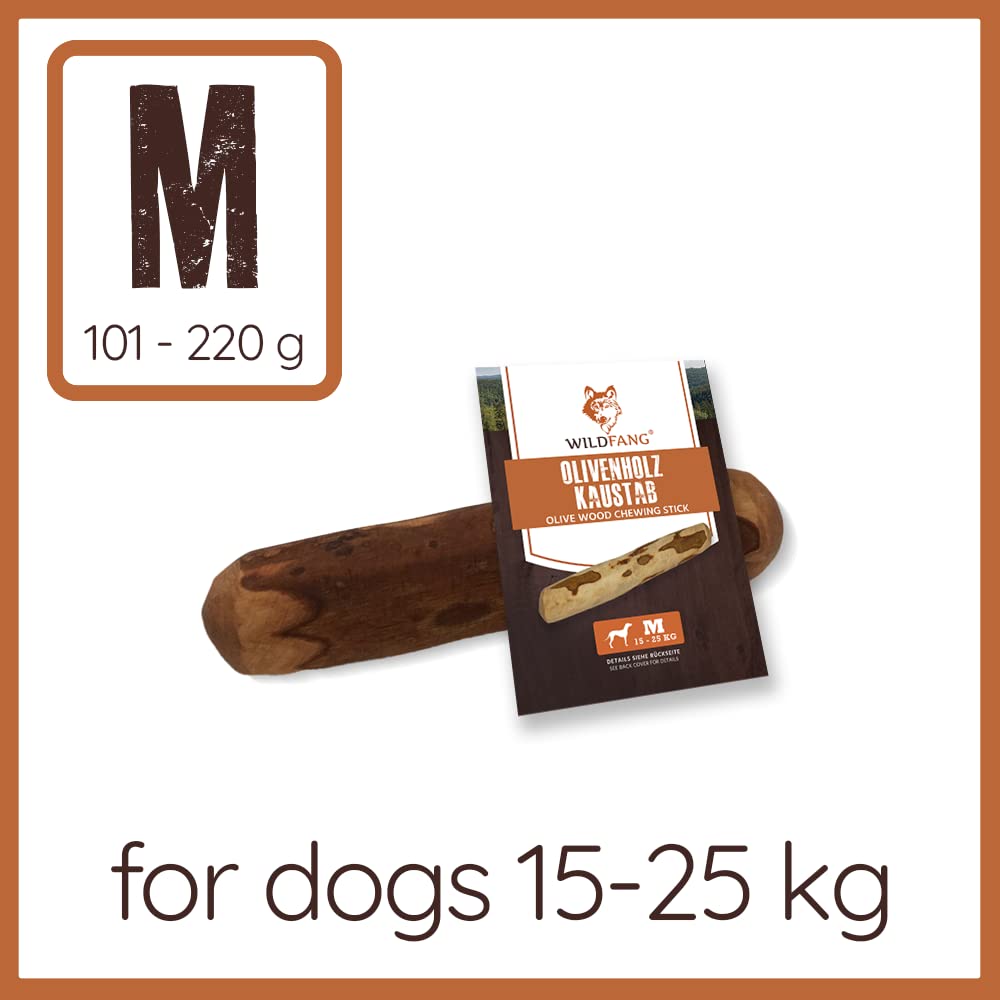 Wildfang® Olive Wood Dog Chew Puppy Teething Toys Dog Stick Toy-Long Lasting Natural Chew Toys For Dogs, Root Chews For Dogs, Wooden Dog Chew Stick, Tree Root Dog Bones, Wood Chew For All Dogs-Medium