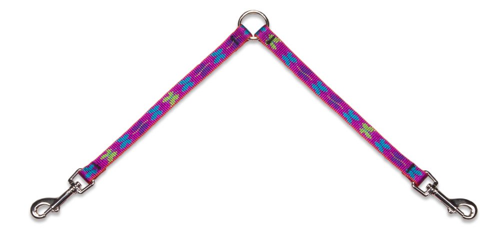 Coupler for Walking Two Small Dogs Together, 1/2'' Wide Wing It Design by Lupine, 18'' Long