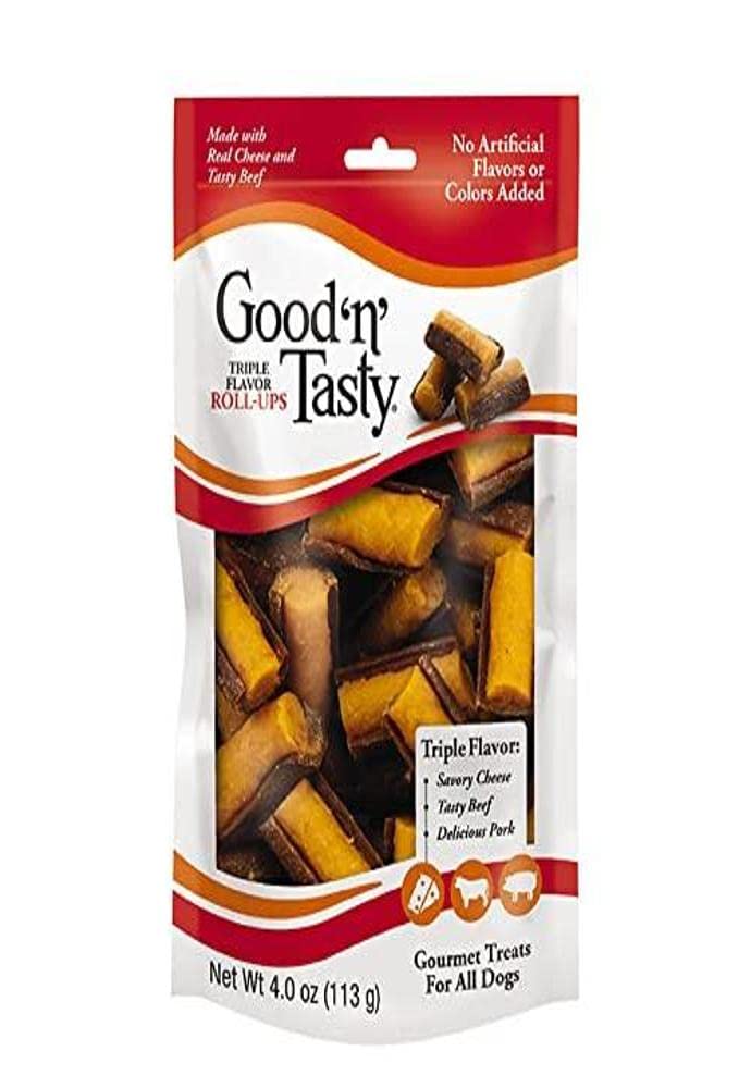 Good'N'Fun Good 'N' Tasty Triple Flavor Roll Ups 4 Oz Cheese, Beef, Pork