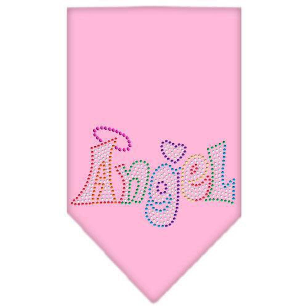 Mirage Pet Products 67-97 LGLPK Technicolor Angel Rhinestone Light Pink Print Bandana, Large