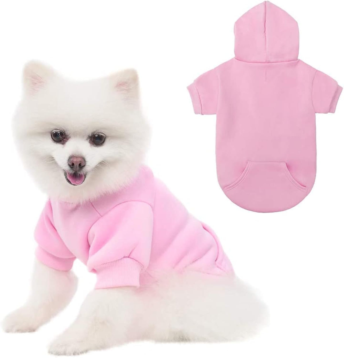 Kooltail Basic Dog Hoodie - Soft And Warm Dog Hoodie Sweater With Leash Hole And Pocket, Dog Winter Coat, Cold Weather Clothes S