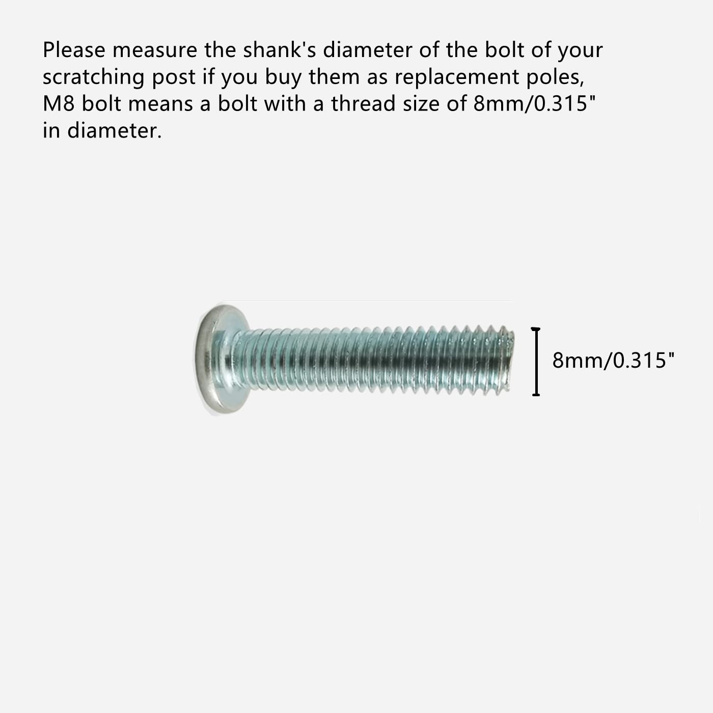 SHENGOCASE 2-Pack 15 Cat Tree Replacement Post, Ø 2.75 Scratching Pole, Beige, with M8 Bolt, DIY Accessories for Cats