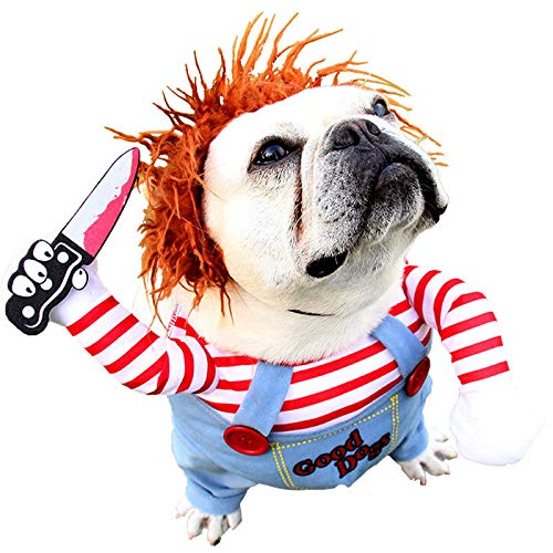 Pet Deadly Doll Dog Costume, Halloween Christmas Dog Costume Adjustable Dog & Cat Cosplay Costume For Small And Medium Pets(Xl)