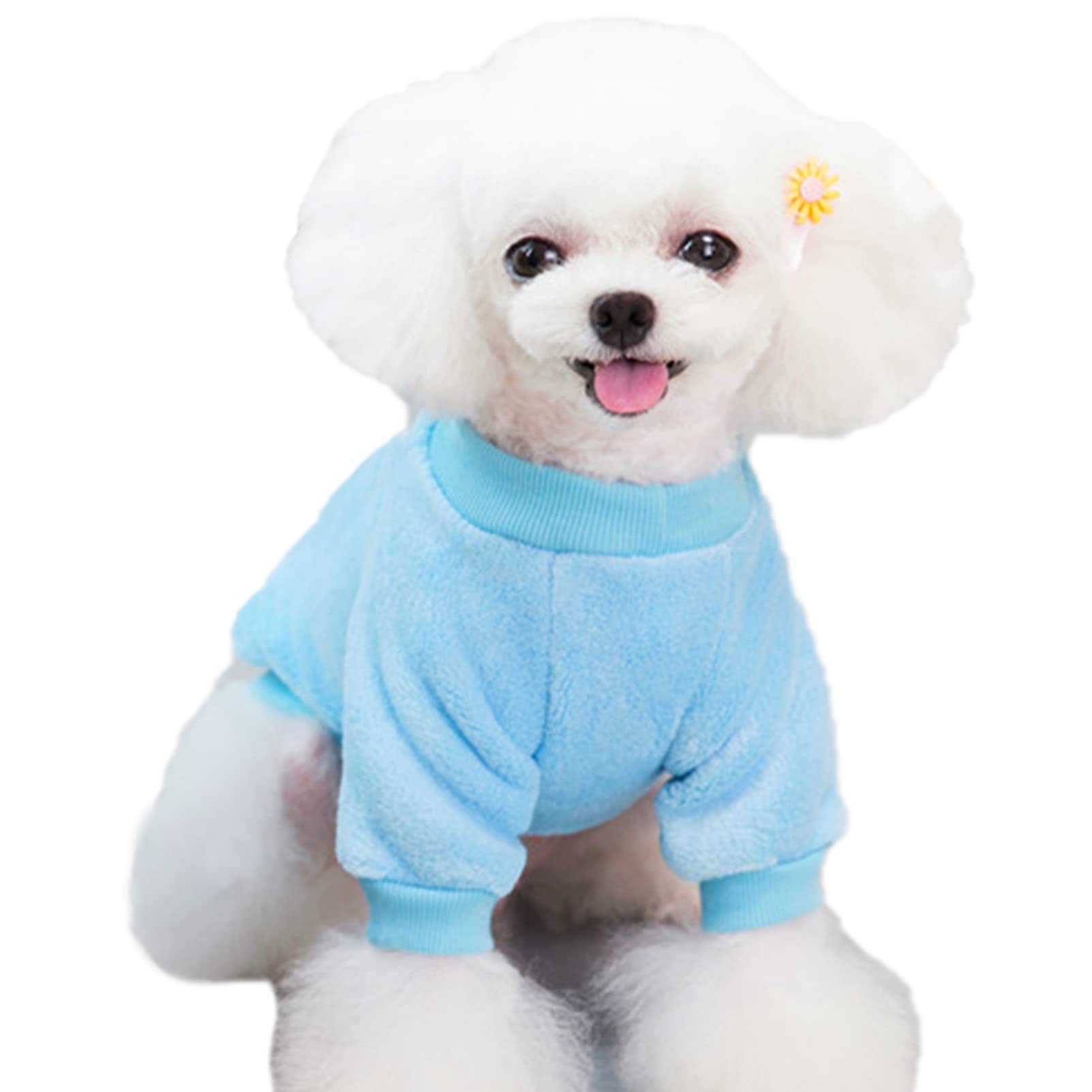Jecikelon Pet Dog Clothes Dog Sweater Soft Thickening Warm Pup Dogs Shirt Winter Puppy Sweater For Dogs (Z01-Blue, Large)