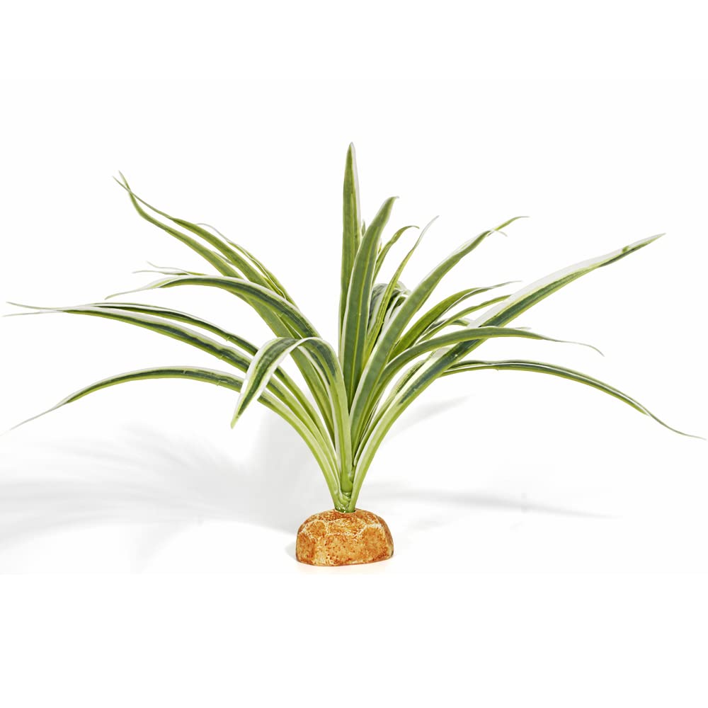 WOLEDOE Artificial Spider Plants, Reptile Terrarium Decor, Bearded Dragon Tank Accessories fit Crested Gecko Leopard Lizard Cham