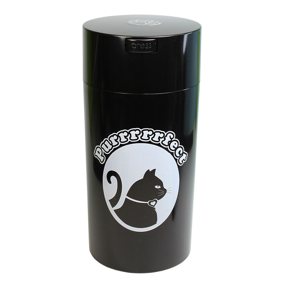Tightpac Pawvac 24 Ounce Vacuum Sealed Pet Food Storage Container; Black Cat