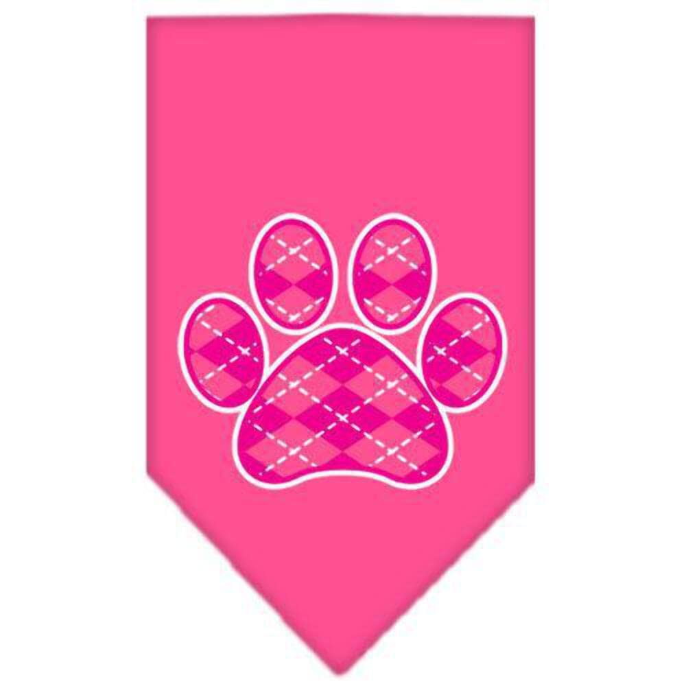 Mirage Pet Products Argyle Paw Pink Screen Print Bandana for Pets, Small, Navy Blue