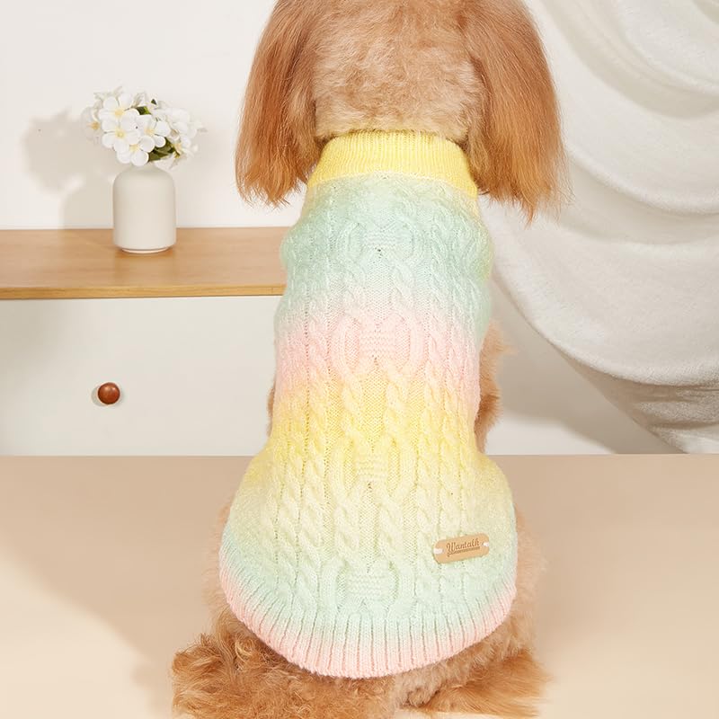Botewo Dog Sweater Knitted Dog Clothes: Colorful Puppy Sweater Winter Warm Dog Costume, Turtleneck Sweater Pullover For Pet Cat