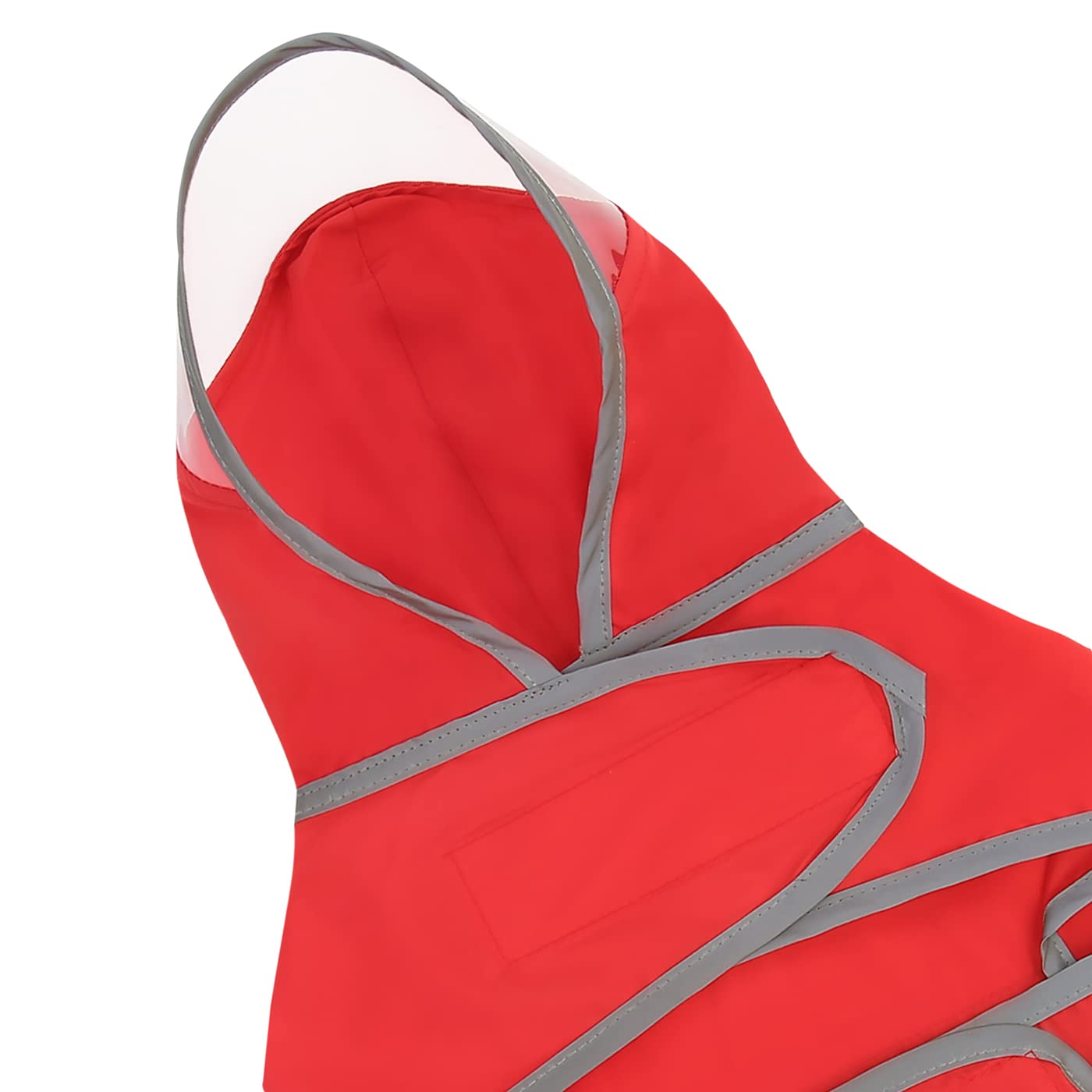 Hde Dog Raincoat With Clear Hood Rain Jacket Poncho For Small Medium Large Dogs Red - Xl